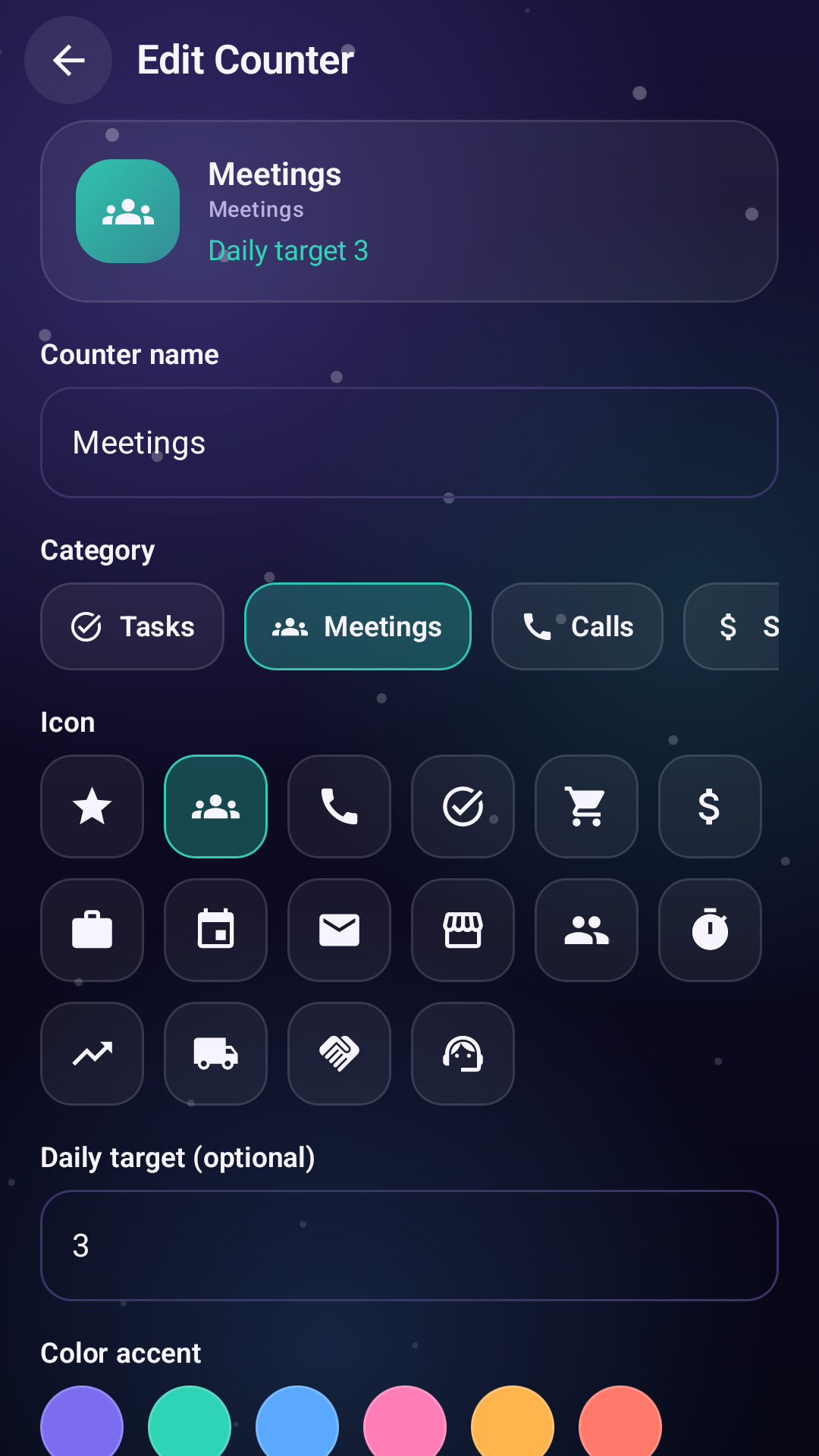 Counter editor